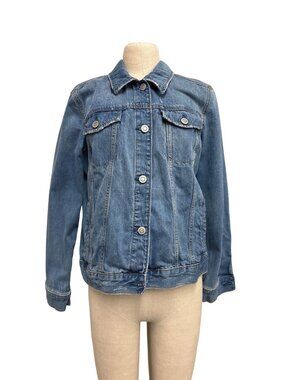Lauren Conrad Womens Light Wash Denim Jean Jacket Large